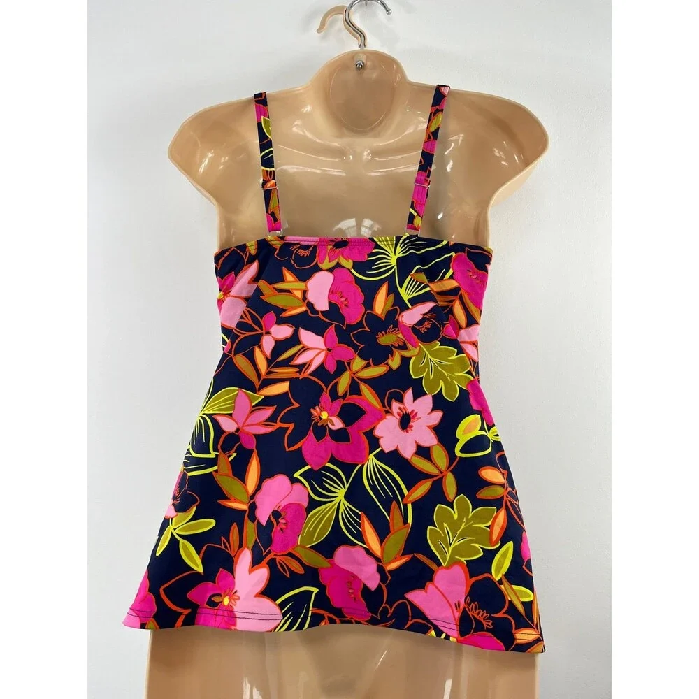Lands' End Floral Tankini Swim Top ~ Size 4 (S)